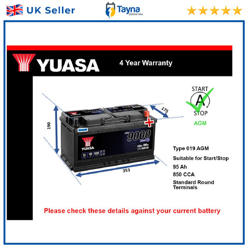 Agm car battery fits - car, bmw