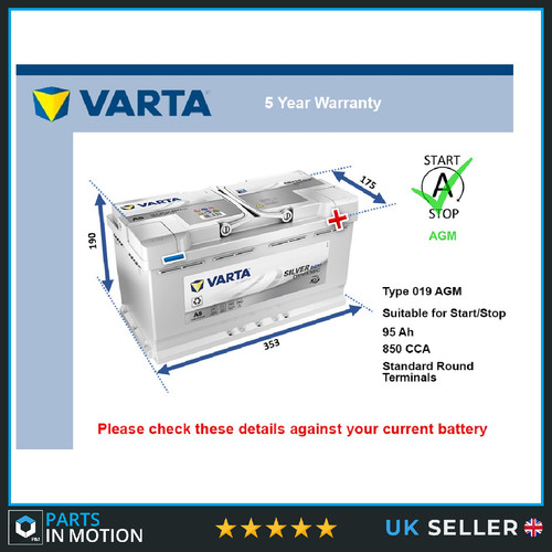 Agm car battery fits - agm, 330e